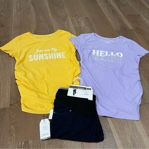 Time and Tru Maternity Jegging Pants T-Shirt Bundle Set
